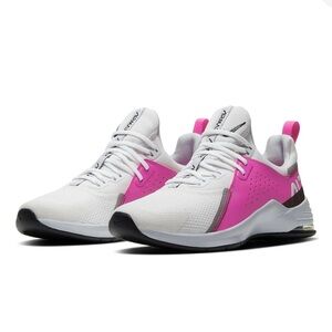 Nike (WMNS) Air Max Bella TR 3 Sneakers, White and Fire Pink', Size 9